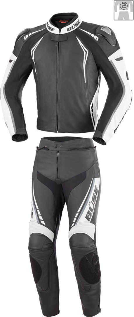 Büse Silverstone Pro Two Piece Ladies Leather Suit, black-white, Size 34 for Women, black-white, Size 34 for Women