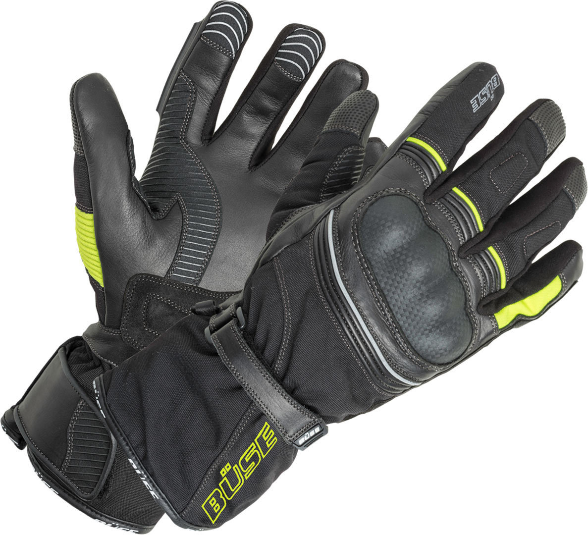 Büse Toursport Gloves, black-yellow, Size M L, black-yellow, Size M L