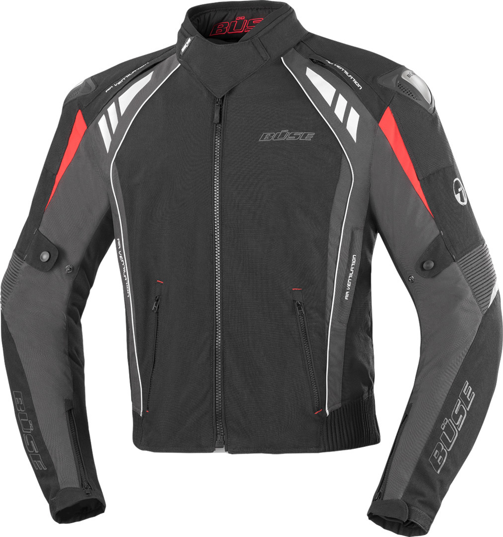 Büse B.Racing Pro Motorcycle Textile Jacket, black-red, Size XS, black-red, Size XS