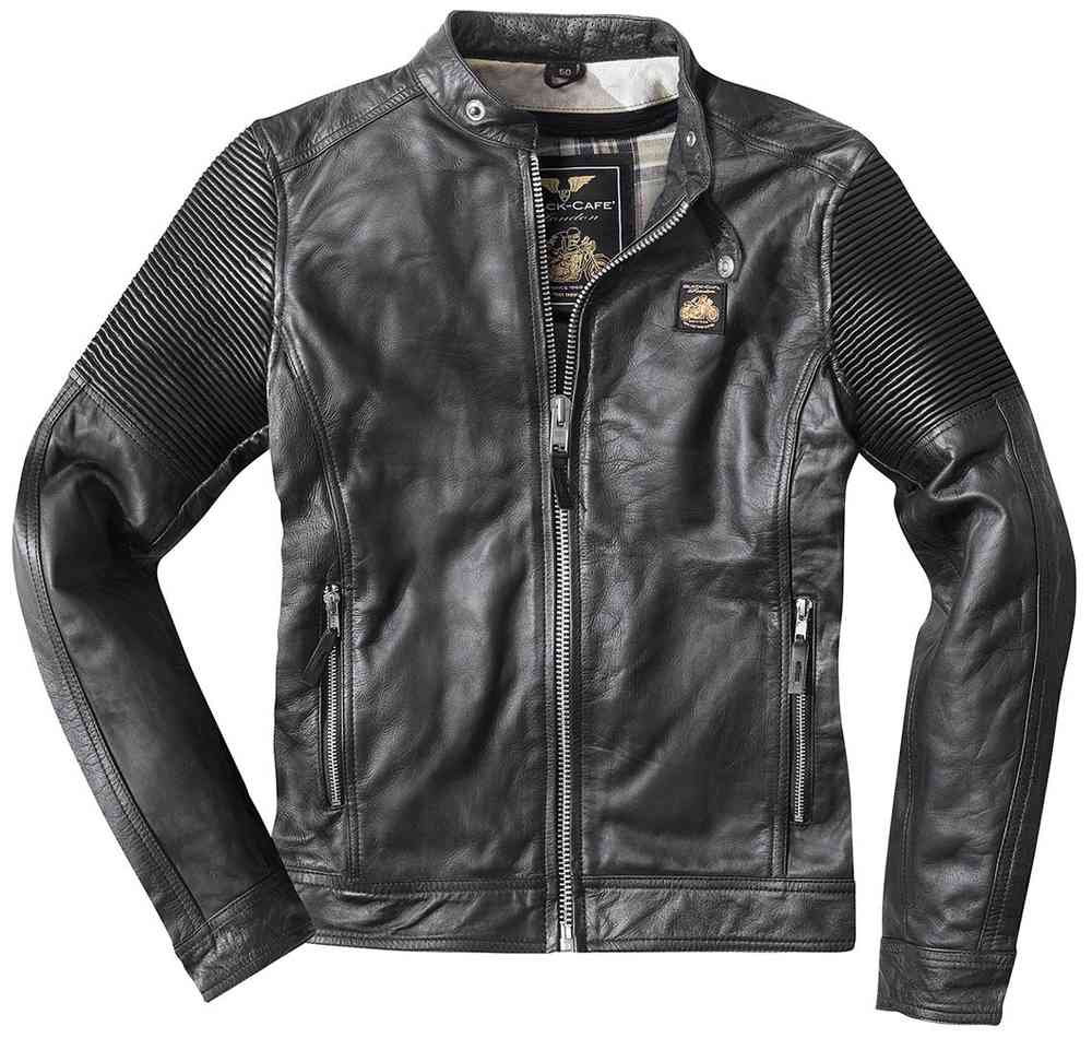 Black-Cafe London Milano Motorcycle Leather Jacket - buy cheap FC-Moto