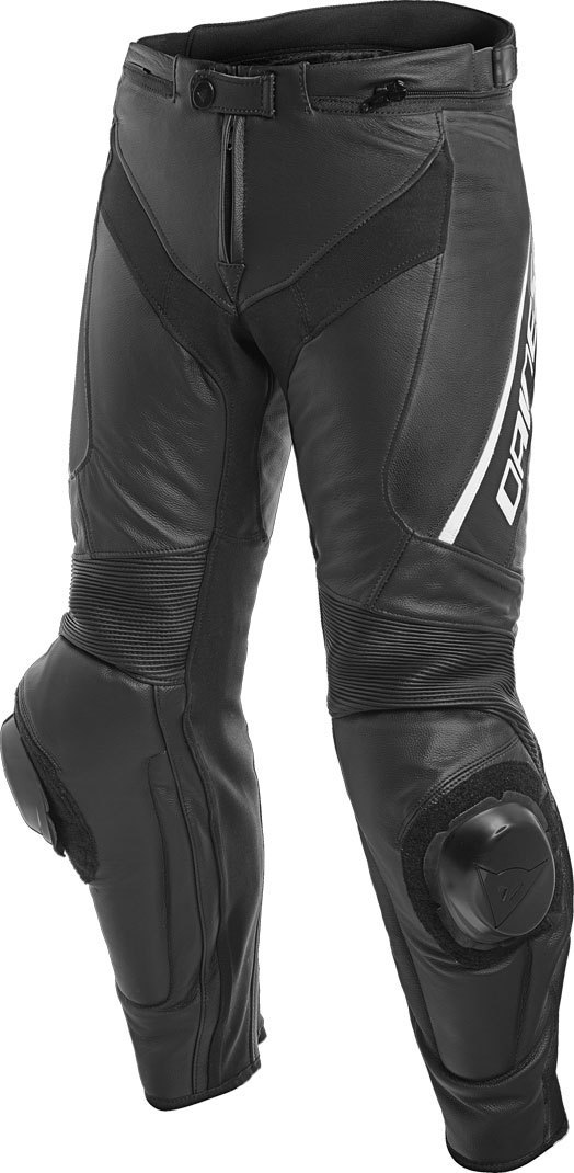 Image of Dainese Delta 3 Pantaloni Moto in Pelle, nero-bianco, dimensione 48