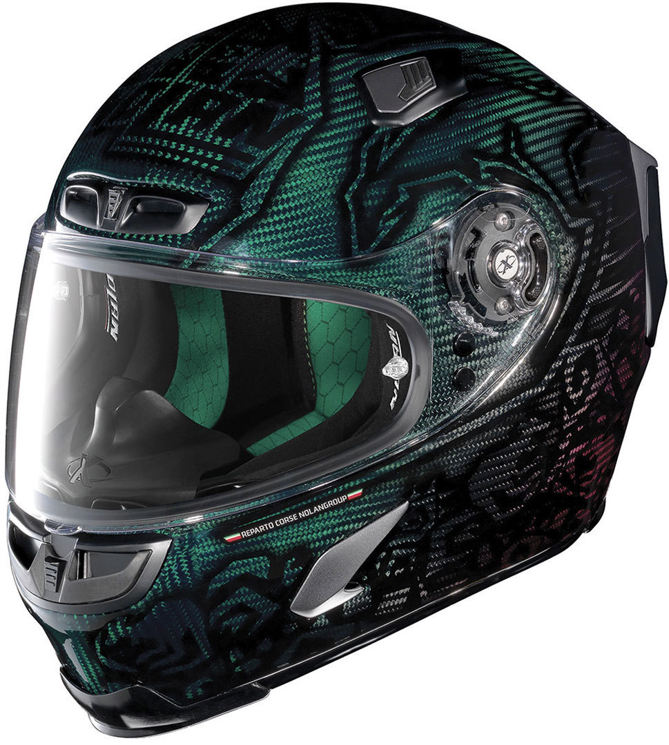 X-Lite X-803 Ultra Carbon Stoner Superhero Integralhelm, schwarz-grün, Größe L, schwarz-grün, Größe L