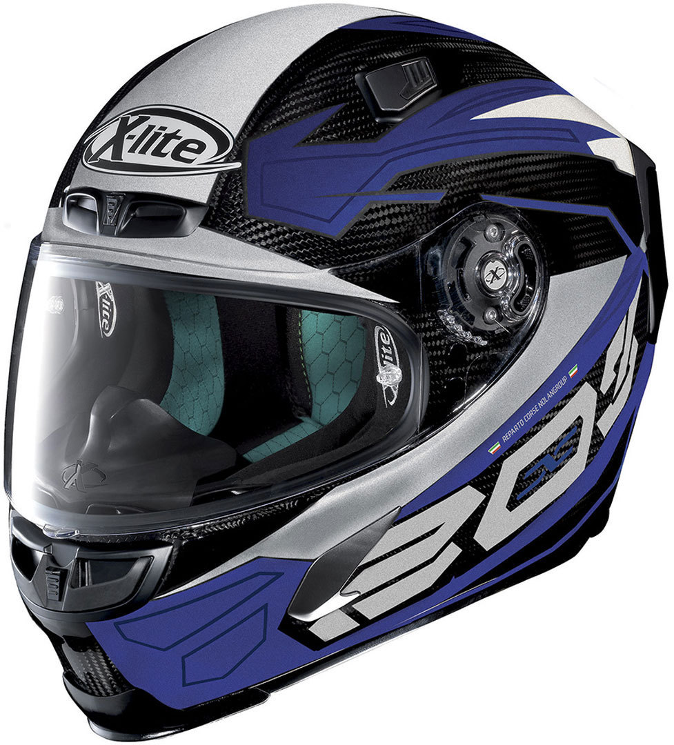 X-Lite X-803 Ultra Carbon Tester Helmet, black-white-blue, Size 2XS, black-white-blue, Size 2XS