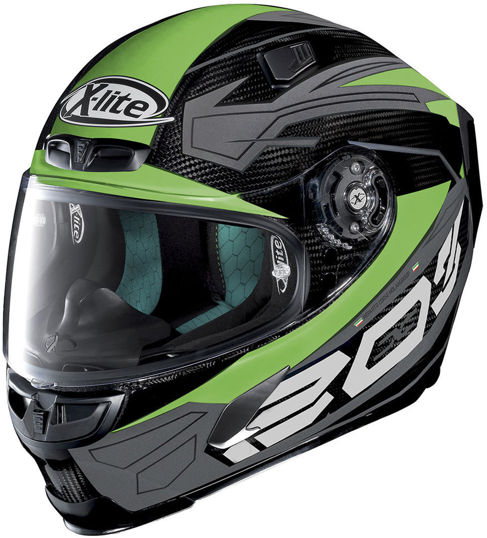 X-Lite X-803 Ultra Carbon Tester Helmet, black-green, Size 2XS, black-green, Size 2XS