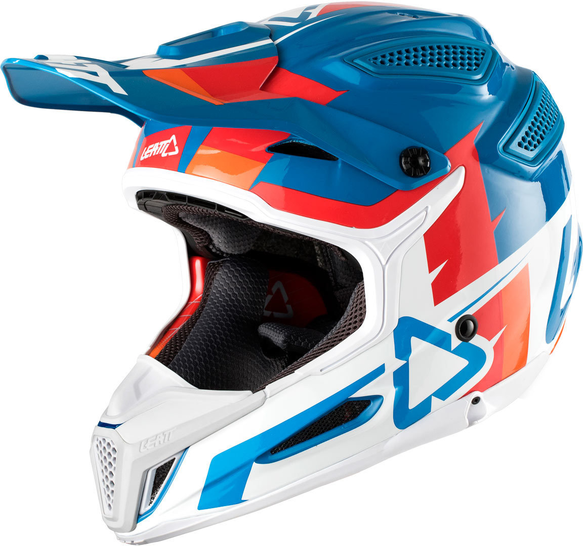 Leatt GPX 5.5 Composite V10 Motocross Helmet, white-turquoise-blue, Size S, white-turquoise-blue, Size S