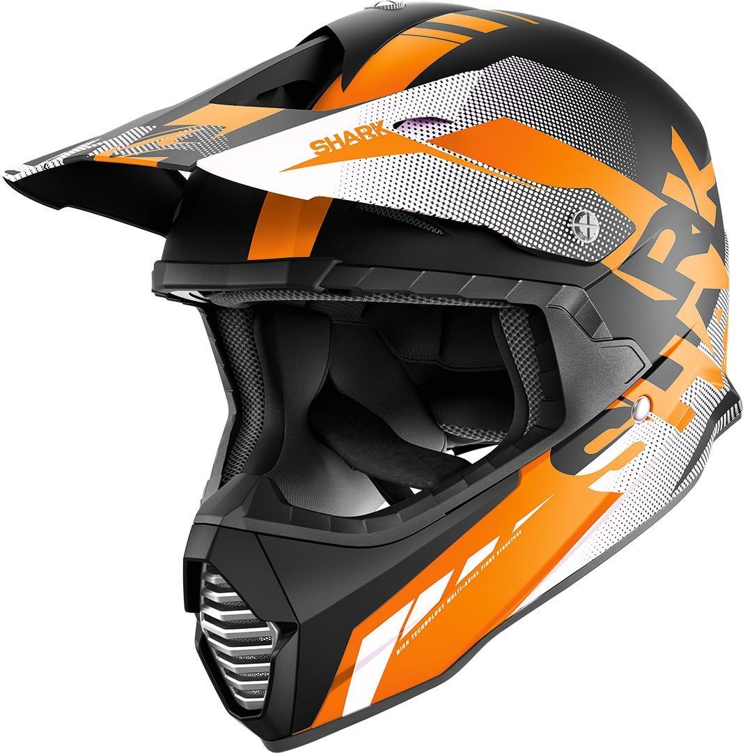 Image of Shark Varial Anger Motocross Helmet Casco Motocross, nero-arancione, dimensione M