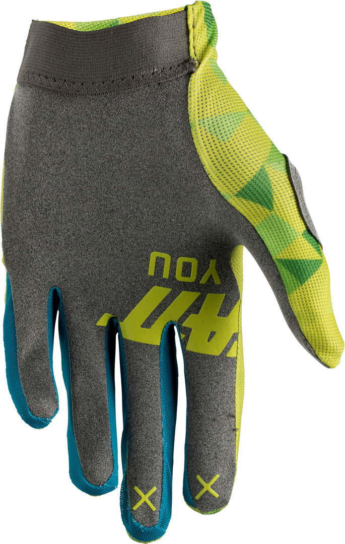 Side view of Leatt GPX 2.5 V22 X-Flow Gloves, blue-yellow, Size 2XL for Men