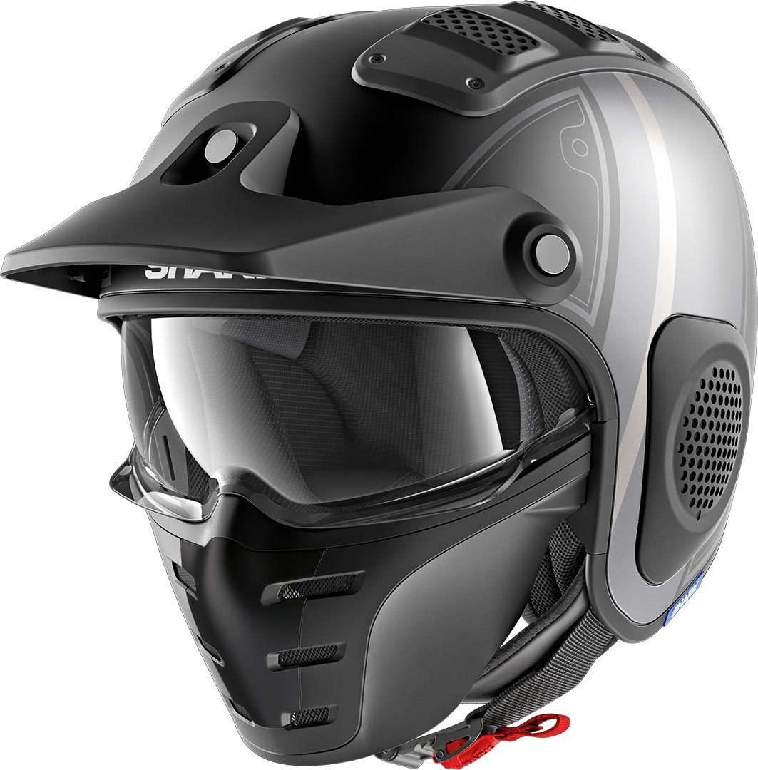 Shark X-Drak Terrence Mat Jet Helmet, black-silver, Size XS, black-silver, Size XS