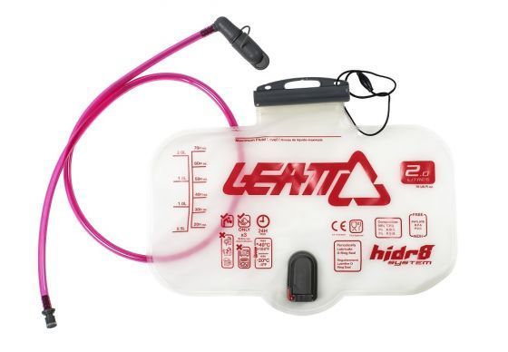 Leatt Flat Cleantech Horizontal 2l Bladder, white-red, white-red, Size One Size