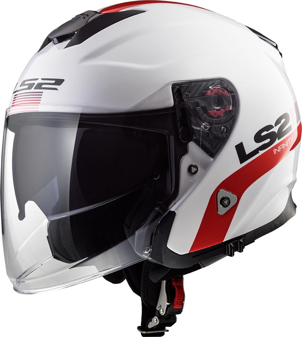 LS2 OF521 Infinity Smart Jet Helmet, white-red-blue, Size 2XS, white-red-blue, Size 2XS