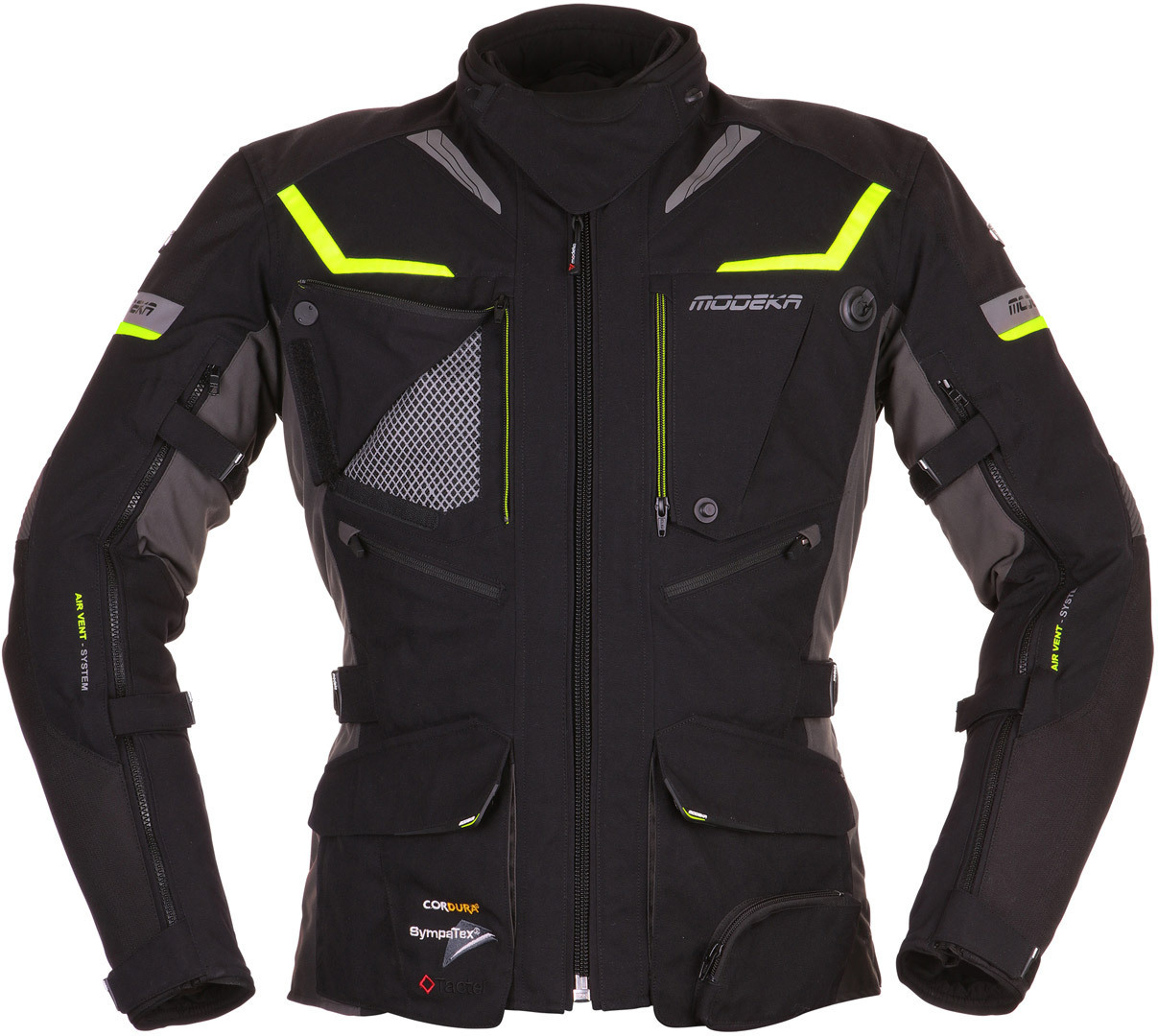 Modeka Panamericana Motorcycle Textile Jacket, black-yellow, Size 3XL, black-yellow, Size 3XL