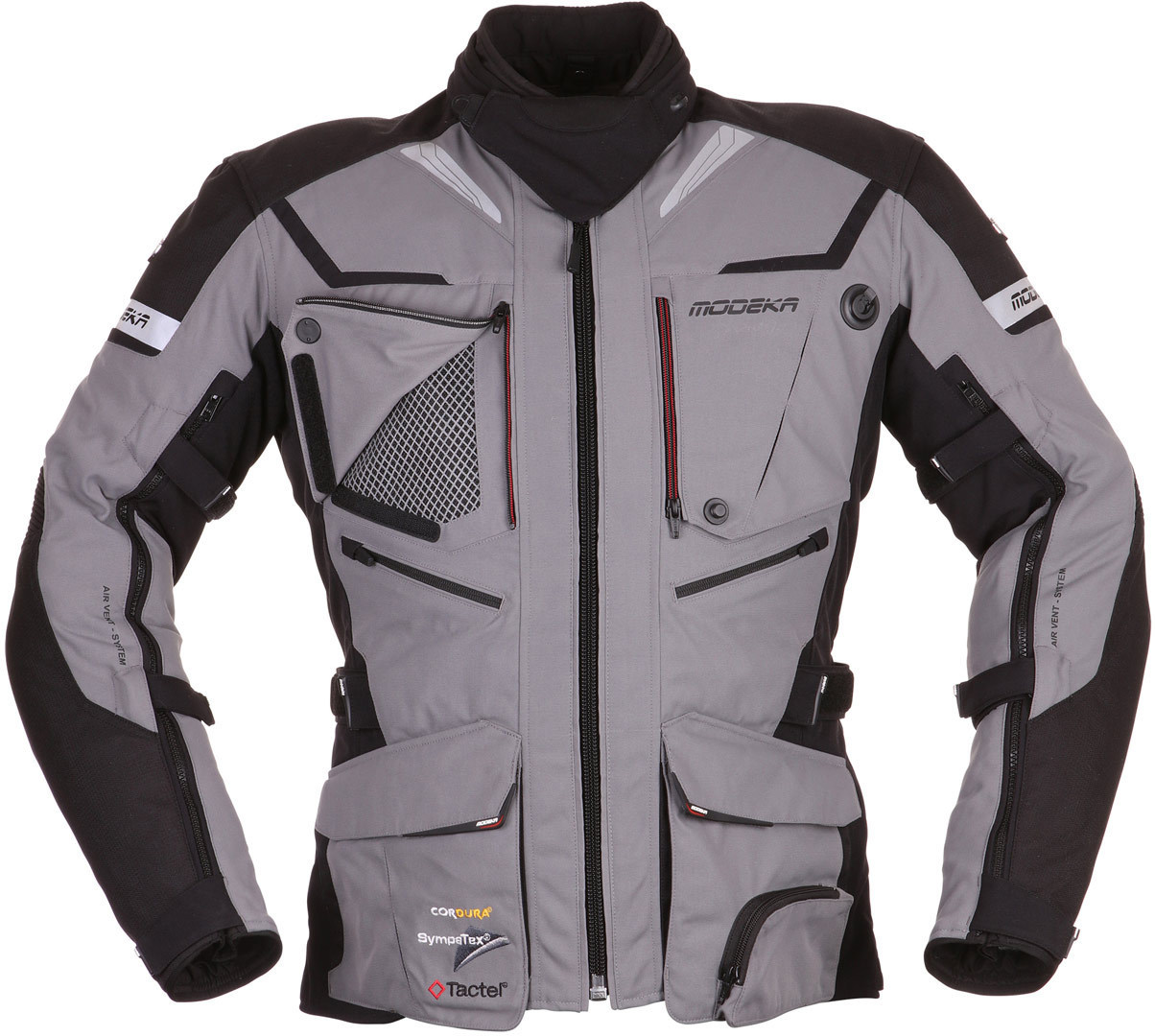 Modeka Panamericana Motorcycle Textile Jacket, black-grey, Size S, black-grey, Size S