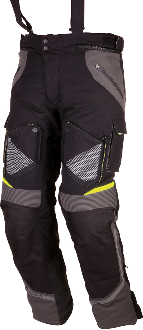 Modeka Panamericana Motorcycle Textile Pants, black-yellow, Size 4XL, black-yellow, Size 4XL