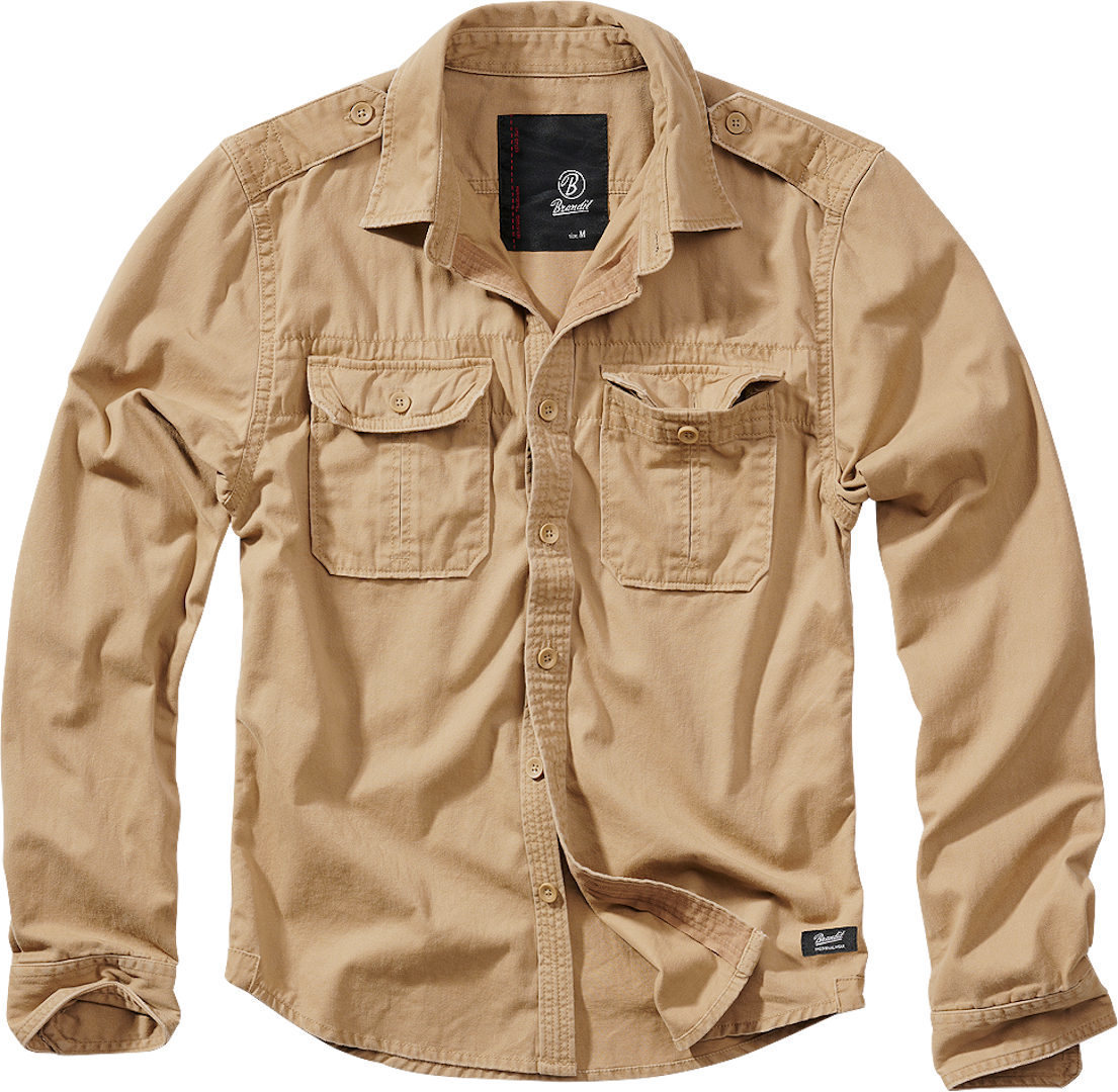 Brandit Vintage Longsleeve Shirt, beige, Size S, beige, Size S