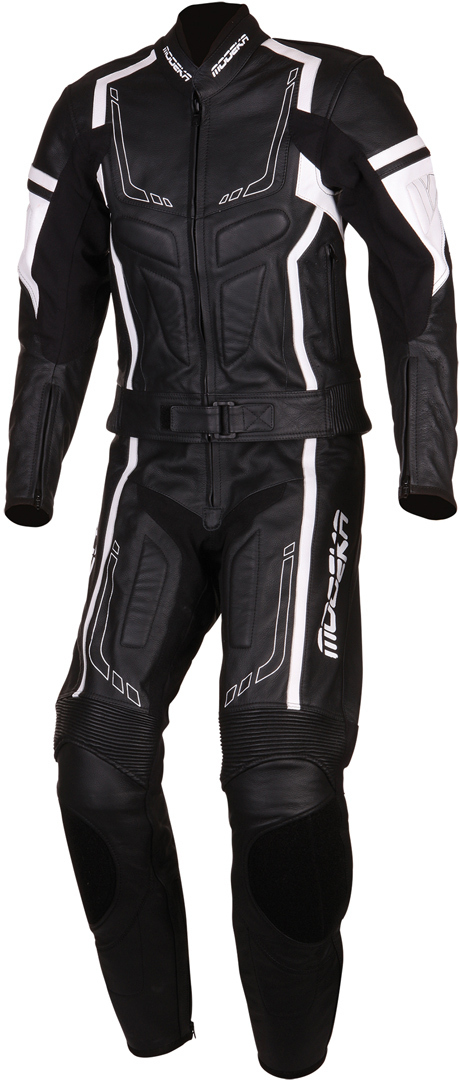 Modeka Chaser II Women´s Two Piece Leather Suit, black-white, Size 40, black-white, Size 40 for Women