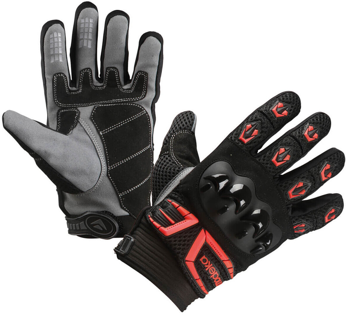 Modeka MX-Top Kids Gloves, black-red, Size S, black-red, Size S