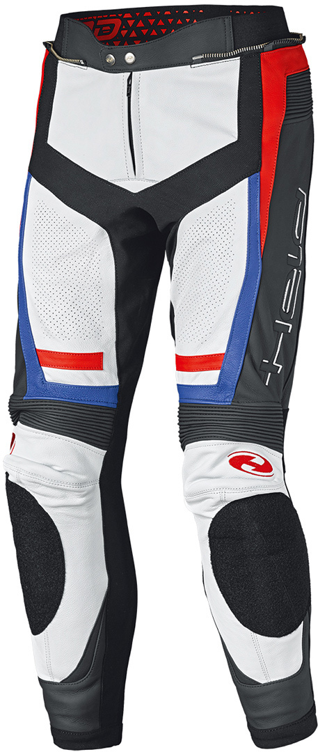 Held Rocket 3.0 Motorcycle Leather Pants, white-red-blue, Size 48, white-red-blue, Size 48