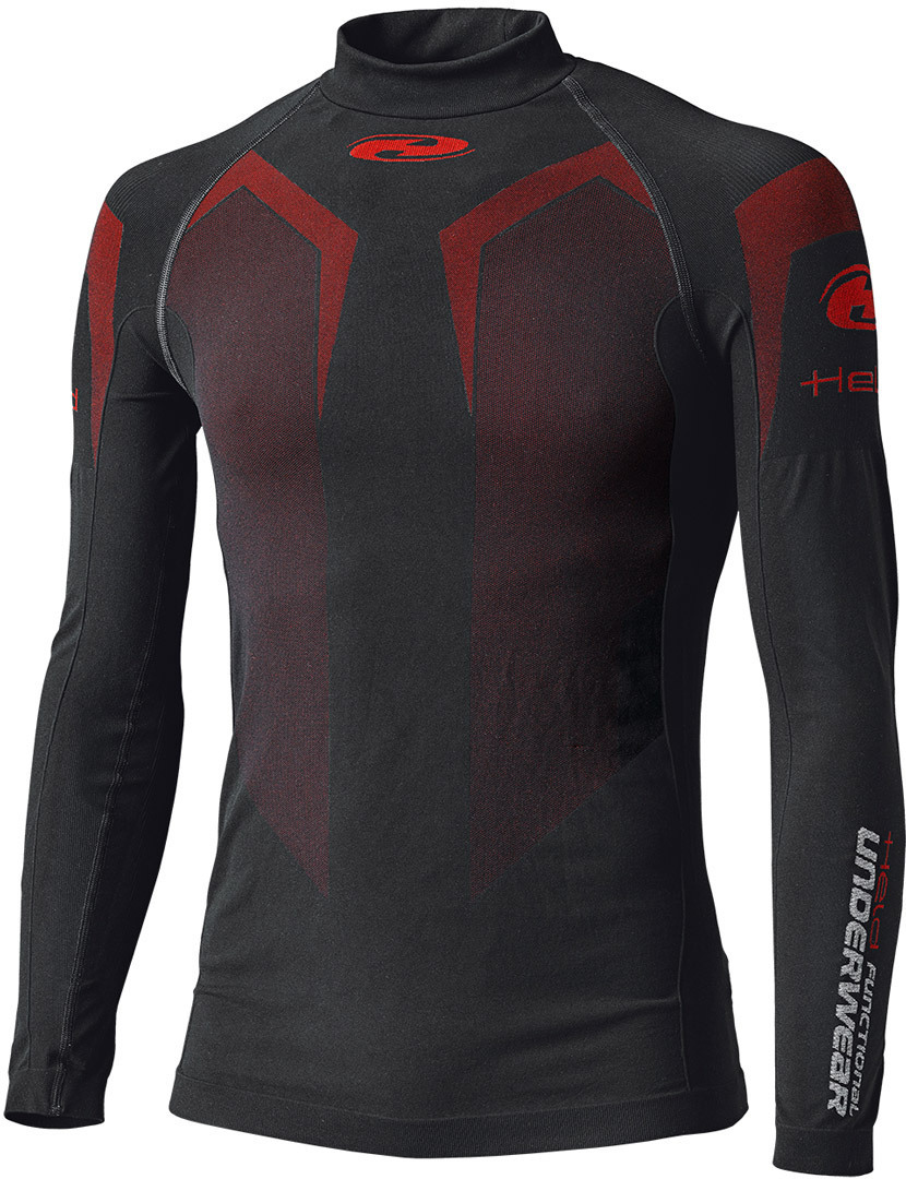 Held 3D Skin Warm Top Functional Shirt, black-red, Size XS, black-red, Size XS