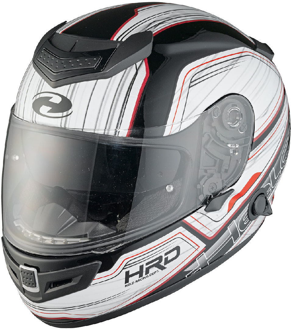 Image of Held Brave II Moto casco Decor, nero-grigio-rosso, dimensione XS