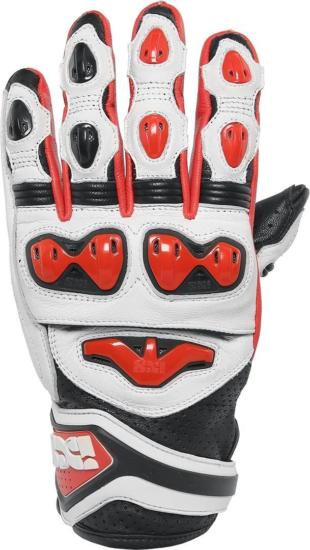 IXS X-Sport RS-400 K Motorcycle Gloves, black-white-red, Size M, black-white-red, Size M