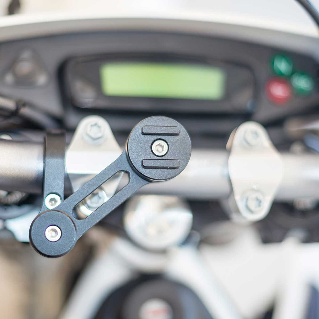 Side view of SP Connect Moto Bundle Universal Smartphone Mount, black