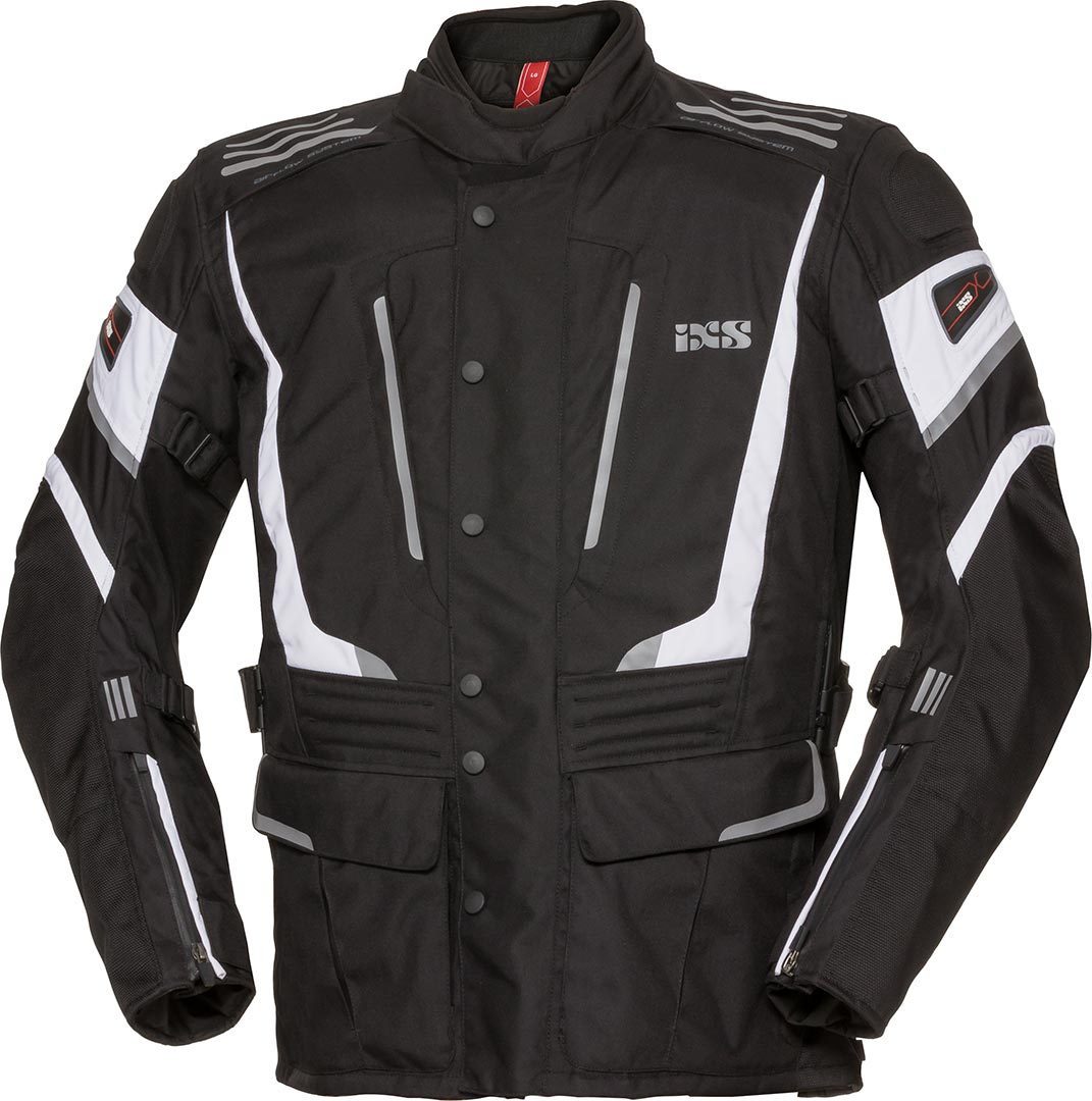 IXS X-Tour Powells-ST Motorcycle Jacket, black-white, Size S, black-white, Size S