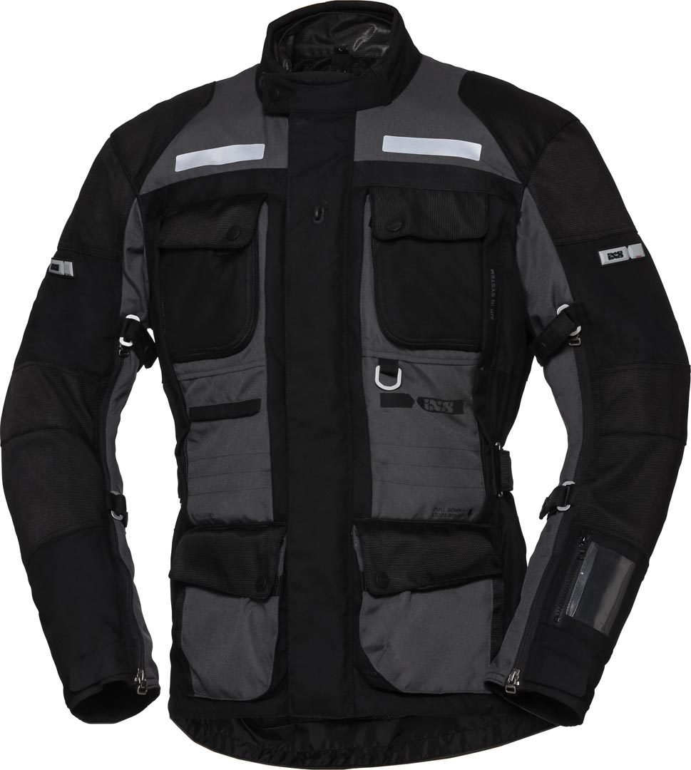 IXS X-Tour Montevideo-ST Motorcycle Textile Jacket, black-grey, Size M, black-grey, Size M