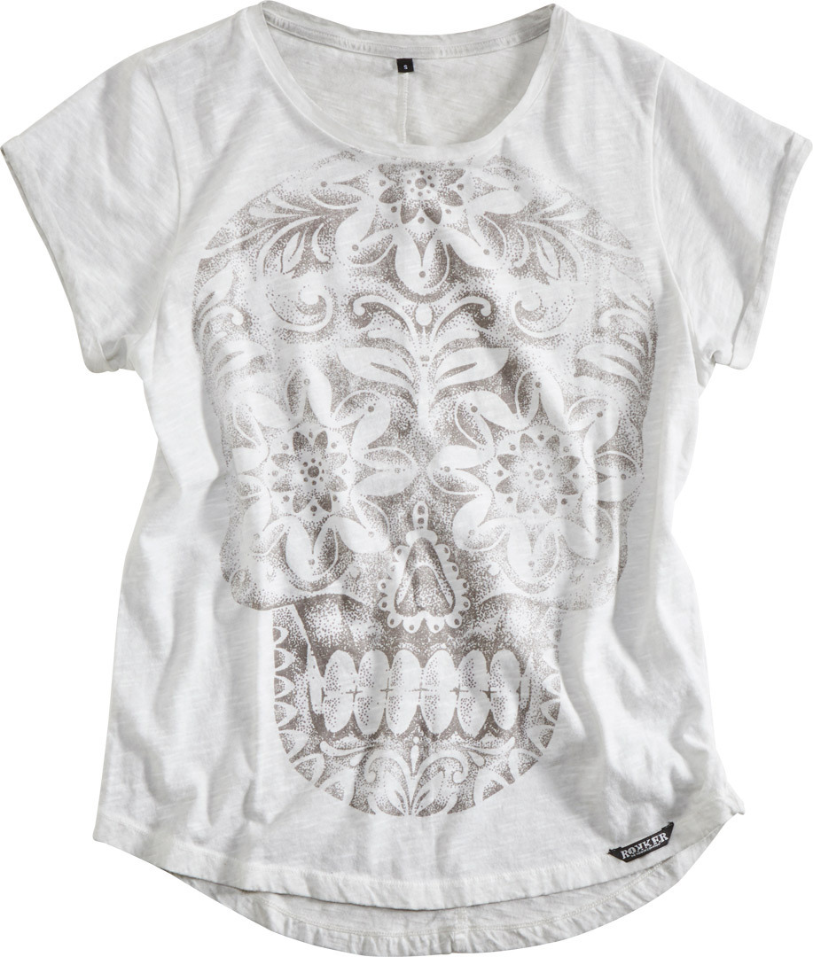 Rokker Calavera Women´s T-Shirt, hvid, størrelse XL til Kvinder