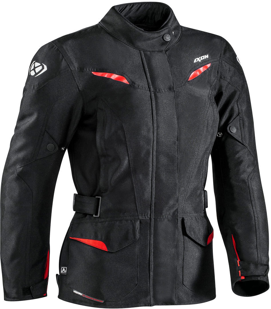 Ixon Summit 2 Ladies Motorcycle Textile Jacket, black-red, Size XS for Women, black-red, Size XS for Women