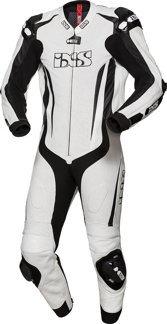 IXS X-Sport RS-1000 One Piece Motorcycel Leather Suit, black-white, Size 50, black-white, Size 50