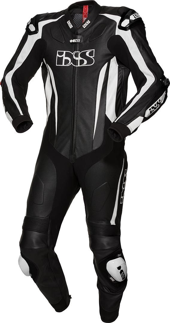 IXS X-Sport RS-1000 One Piece Motorcycel Leather Suit, black-white, Size 50, black-white, Size 50