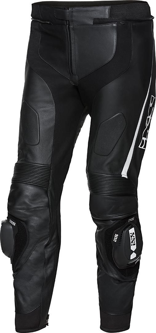 IXS X-Sport LD RS-1000 Motorcycle Leather Pants, black-white, Size 60, black-white, Size 60