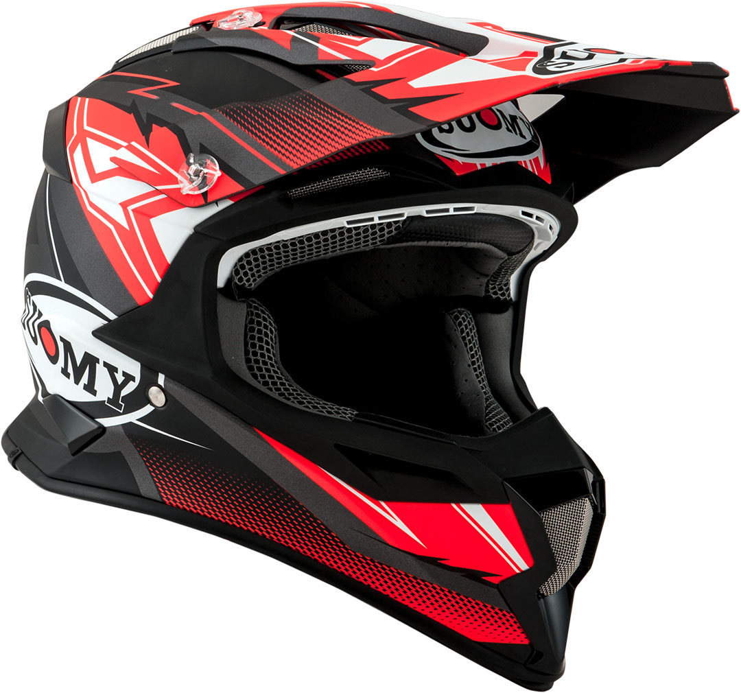 Suomy Alpha Waves Motocross Helmet, red-silver, Size S, red-silver, Size S