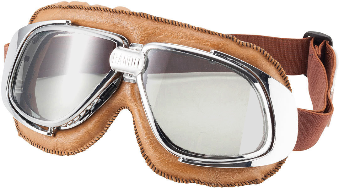 Bandit Classic Motorcycle Goggles, silver, silver, Size One Size