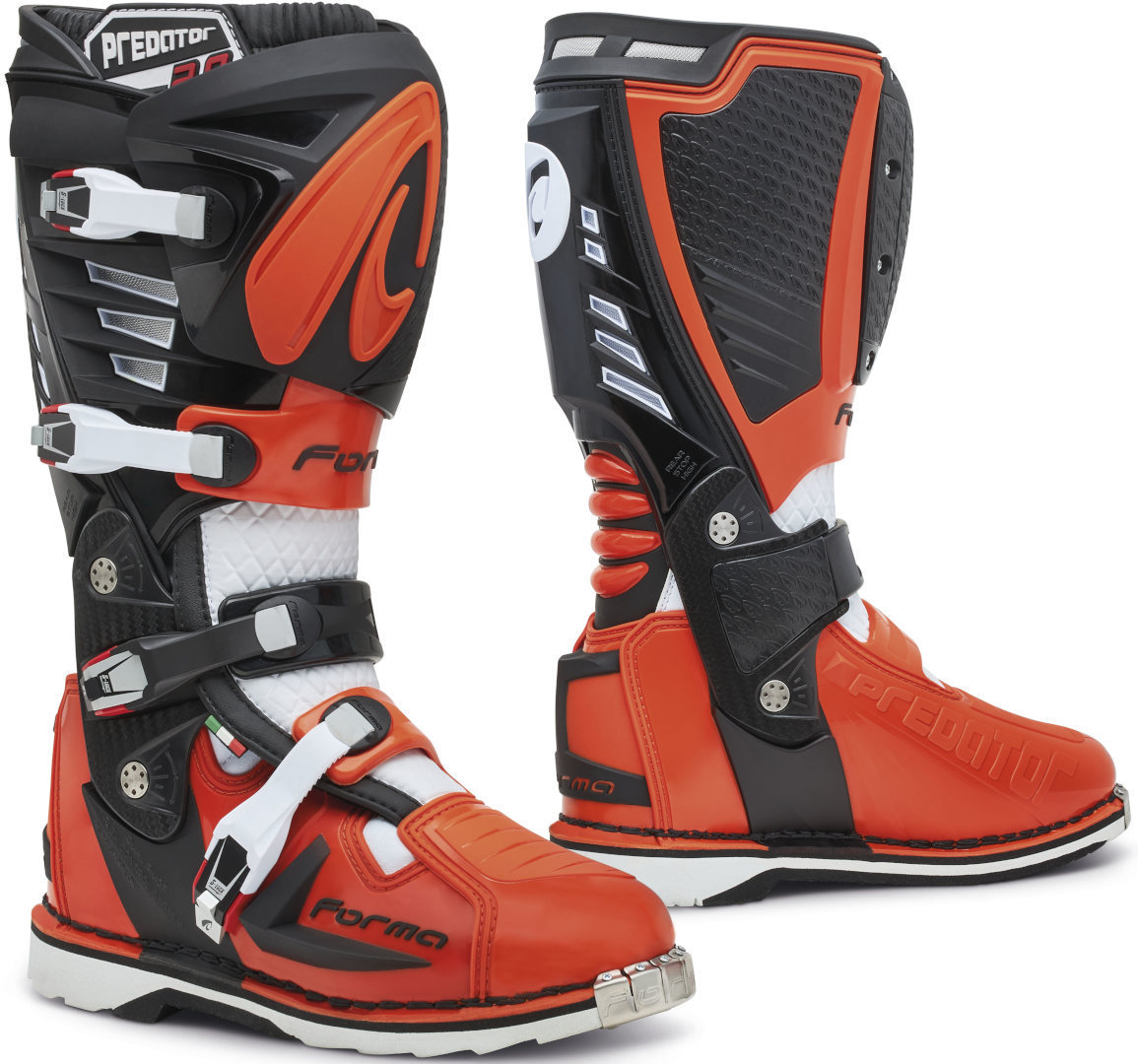 Forma Predator 2.0 Motocross Boots, black-white-orange, Size 42, black-white-orange, Size 42
