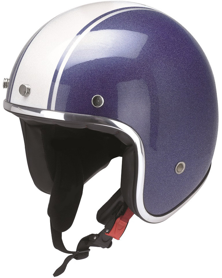 Redbike RB 758 Palermo Jet hjälm, vit-turkos-blå, storlek XS