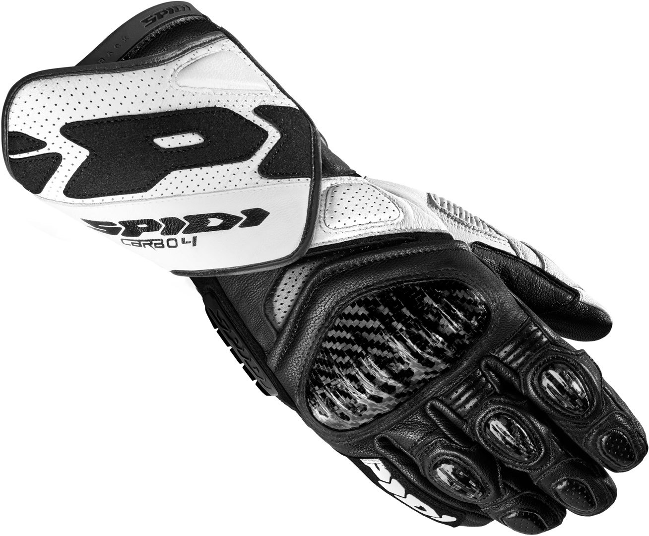 Spidi Carbo 4 Gloves, black-white, Size 3XL, black-white, Size 3XL