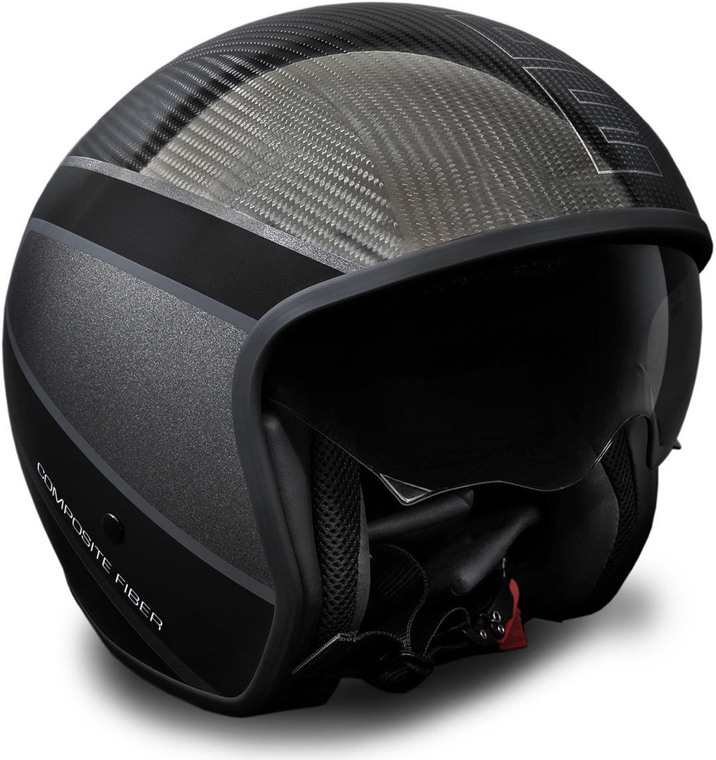 MOMO Raptor Jet hjelm Carbon / grå, kul, størrelse 2XS