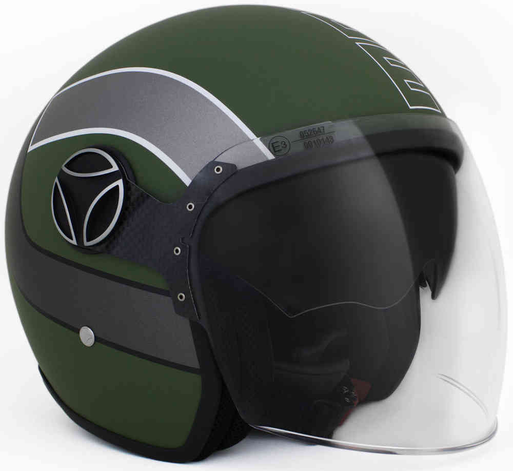 MOMO Arrow Реактивный шлем зеленый Мэтт / белый