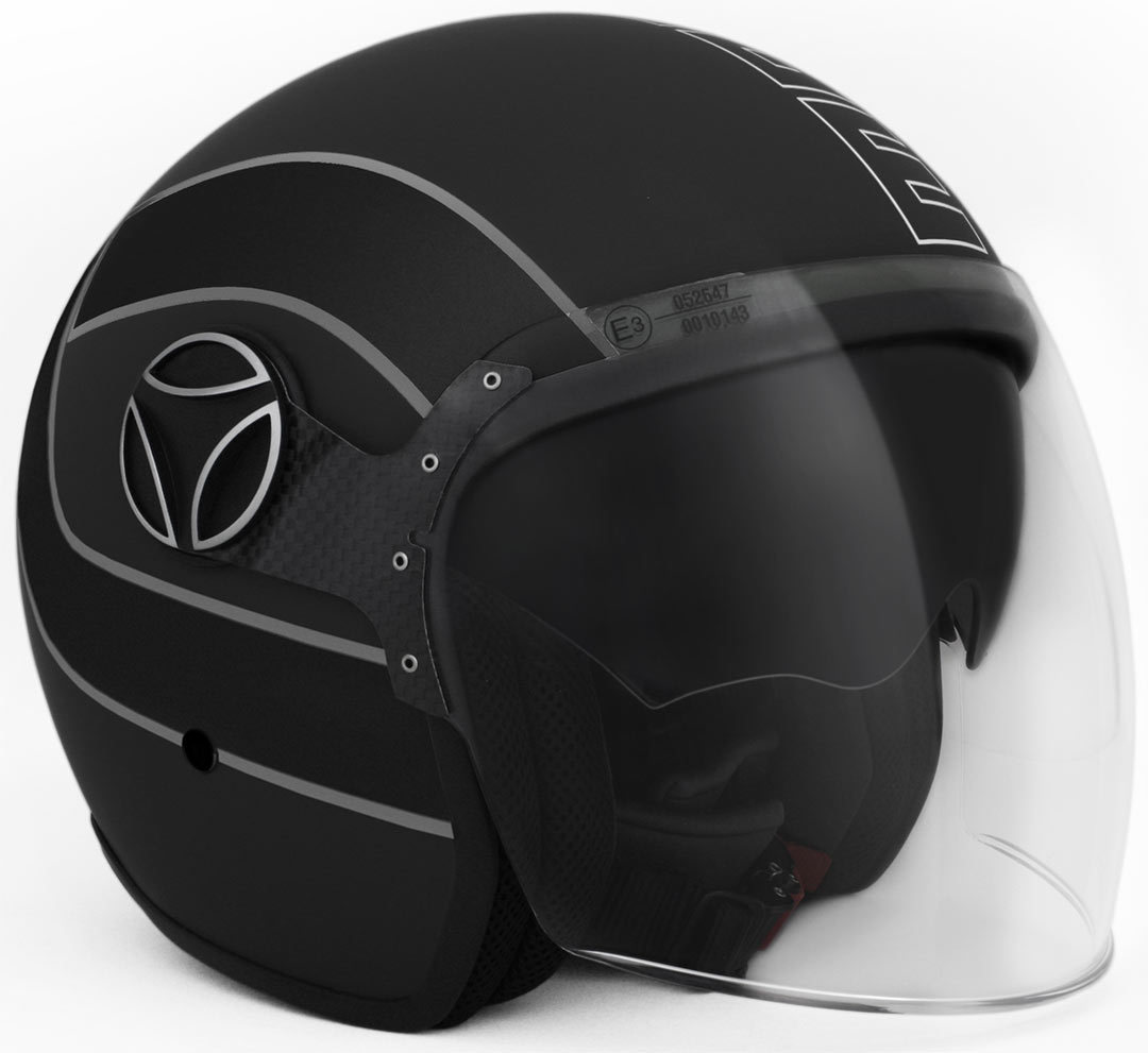 MOMO Arrow Jet helm Matt Black / Grey, zwart-grijs, afmeting 2XS