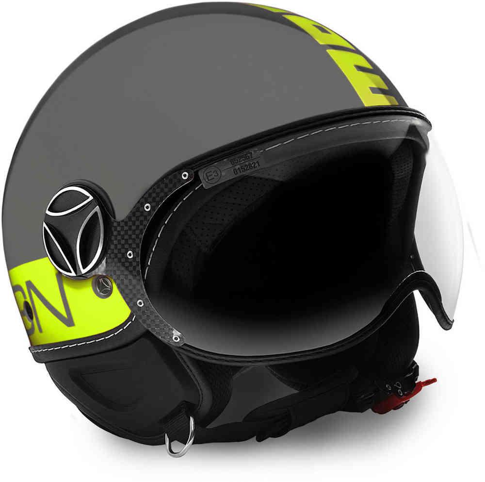 MOMO FGTR Fluo Jet Helmet Grey / Yellow 제트 헬멧 회색/ 노란색