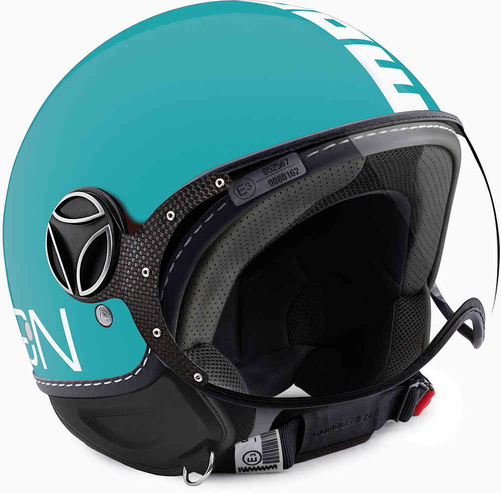 MOMO FGTR Classic Jet Helmet Aquamarine / White