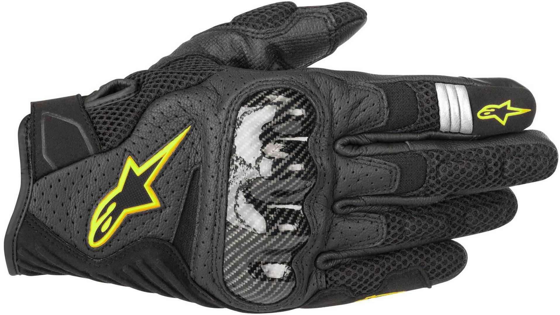 Alpinestars SMX 1 Air V2 Мотоциклетные перчатки Черный/Желтый 3XL 