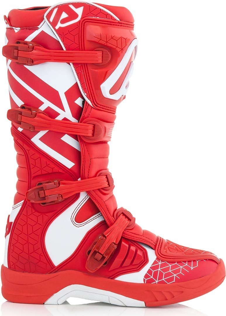 Acerbis X-Team Motocross Boots, white-red, Size 44, white-red, Size 44