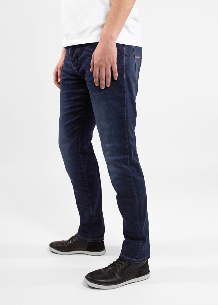 Side view of John Doe Ironhead Mechanix XTM Jeans, blue, Size 38 for Men