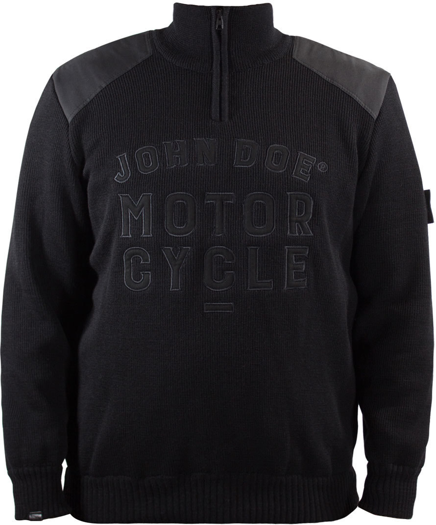 John Doe Knit Zip Big Logo Pullover, black, Size M, black, Size M