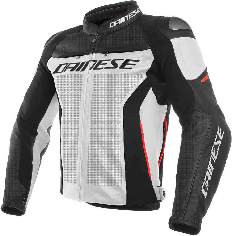 Dainese Racing 3 Perforierte Motorrad Lederjacke