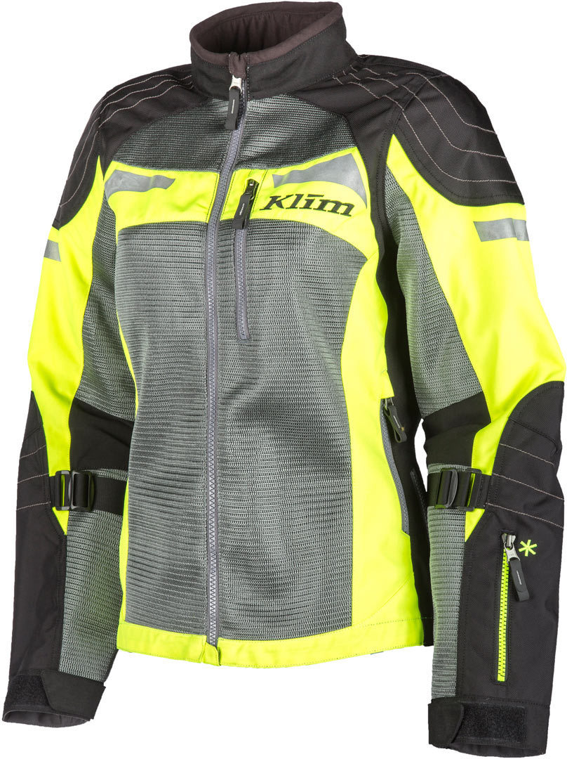 Klim Avalon Air Ladies Motorcycle Textile Jacket, grey-yellow, Size S for Women, grey-yellow, Size S for Women