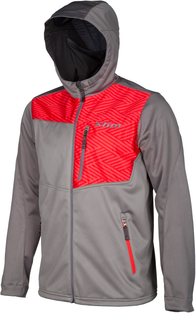 Klim Transition Hoody, grey-red, Size L, grey-red, Size L