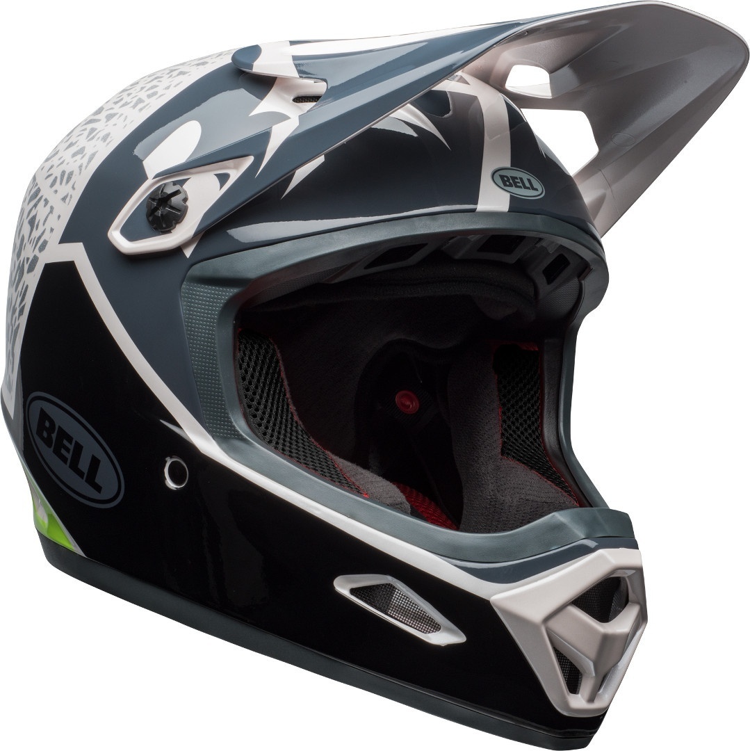 Bell Transfer-9 Downhill Helmet, black-white-green, Size S, black-white-green, Size S